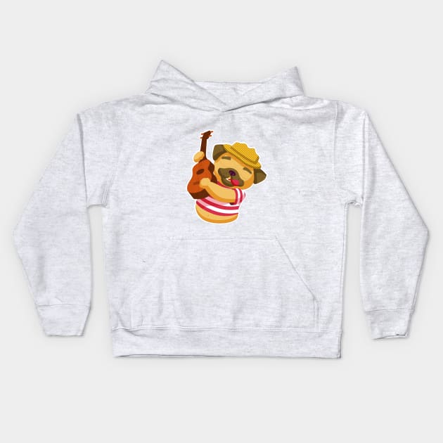 Cutie Pug Design Kids Hoodie by teespotfashions